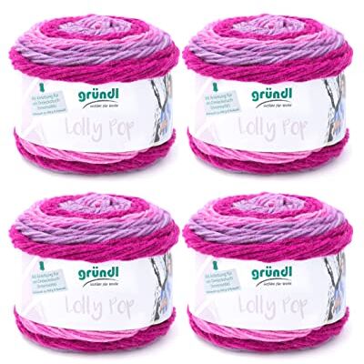Gründl Lolly Pop dikke wol voor haken en breien met kleurverloop, zacht en huidvriendelijk, 100% polyacryl, 4 bollen 150 g/240 m, voor naalden 5-6, raspberry Gründl Lolly Pop dikke wol voor haken en breien met kleurverloop, zacht en huidvriendelijk, 100% polyacryl, 4 bollen 150 g/240 m, voor naalden 5-6, raspberry