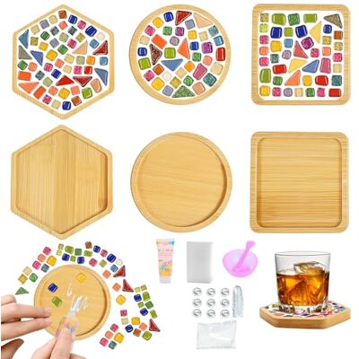 Kuvarix Mozaïek knutselset voor kinderen, 3 mozaïekonderzetters, knutselset, mozaïekstenen, cadeaus voor volwassenen, knutselen, verjaardagscadeau Kuvarix Mozaïek knutselset voor kinderen, 3 mozaïekonderzetters, knutselset, mozaïekstenen, cadeaus voor volwassenen, knutselen, verjaardagscadeau