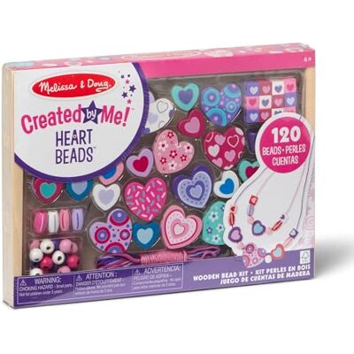 Melissa & Doug Created by Me! Heart Beads Wooden Bead Kit, 120+ Beads and 5 Cords for Jewelry-Making Melissa & Doug Created by Me! Heart Beads Wooden Bead Kit, 120+ Beads and 5 Cords for Jewelry-Making