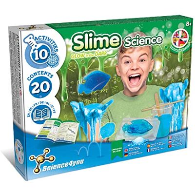 Science4you Fabrica de Slime complete set met 10+ experimenten, Asmr voor het maken van fosforescerend slijm, speelgoed voor kinderen vanaf 8 jaar, cadeauspelletjes Science4you Fabrica de Slime complete set met 10+ experimenten, Asmr voor het maken van fosforescerend slijm, speelgoed voor kinderen vanaf 8 jaar, cadeauspelletjes