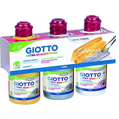 Giotto Gouache parelmoer/metaal – assortiment 3 flessen 250 ml Giotto Gouache parelmoer/metaal – assortiment 3 flessen 250 ml