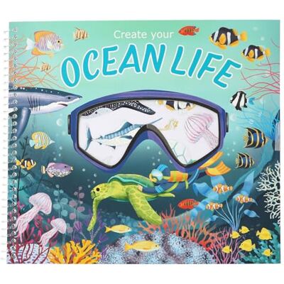 Depesche 13600 Create Your Ocean Life kleurboek met 16 voorgedrukte pagina's om onderwaterwerelden te creëren, set met 4 pagina's visstickers Depesche 13600 Create Your Ocean Life kleurboek met 16 voorgedrukte pagina's om onderwaterwerelden te creëren, set met 4 pagina's visstickers