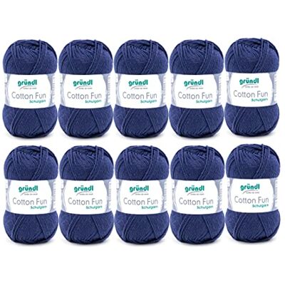 Gründl Cotton Fun garen, katoen, marineblauw, 27 x 11 x 7 cm, pak van 10 stuks Gründl Cotton Fun garen, katoen, marineblauw, 27 x 11 x 7 cm, pak van 10 stuks