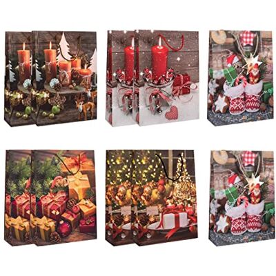 Idena 90115 Kerstcadeauzakjes, 16 x 11 x 6 cm, mat, gesorteerd, kerstcadeauzakjes, 10 stuks Idena 90115 Kerstcadeauzakjes, 16 x 11 x 6 cm, mat, gesorteerd, kerstcadeauzakjes, 10 stuks
