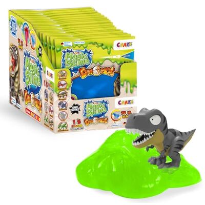 CRAZE Dinorex Magic Slime Bag Surprise Set van 18 zakjes met 75 ml slijm in willekeurige kleuren met dinosaurusverrassingsfiguur voor kinderen CRAZE Dinorex Magic Slime Bag Surprise Set van 18 zakjes met 75 ml slijm in willekeurige kleuren met dinosaurusverrassingsfiguur voor kinderen