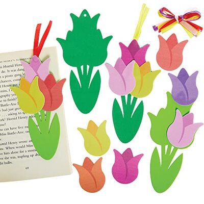Baker Ross FX460 Tulpenbladwijzer om te mengen en te combineren, 8 stuks knutselset van schuimrubber voor kinderen Baker Ross FX460 Tulpenbladwijzer om te mengen en te combineren, 8 stuks knutselset van schuimrubber voor kinderen
