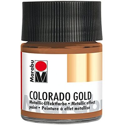 Marabu Colorado Gold 12640005794 metallic effectverf, antiek koper, 50 ml, op waterbasis, lichtecht, weerbestendig, sneldrogend, voor penseel en stempelen op Marabu Colorado Gold 12640005794 metallic effectverf, antiek koper, 50 ml, op waterbasis, lichtecht, weerbestendig, sneldrogend, voor penseel en stempelen op