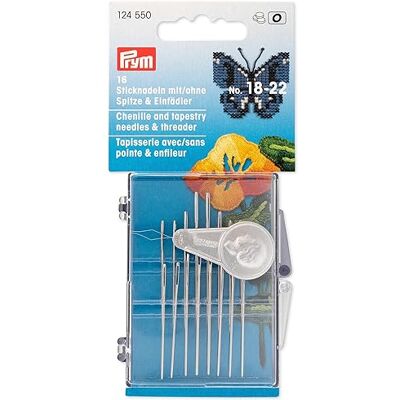 Prym Tapestry + chenille naalden gesorteerd nr. 18-22 zilveren kraag met draad Prym Tapestry + chenille naalden gesorteerd nr. 18-22 zilveren kraag met draad