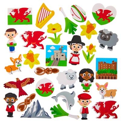 Baker Ross FX988 Schuimstickers voor Wales 150 stuks stickers voor Wales om te knutselen en kaarten voor kinderen Baker Ross FX988 Schuimstickers voor Wales 150 stuks stickers voor Wales om te knutselen en kaarten voor kinderen