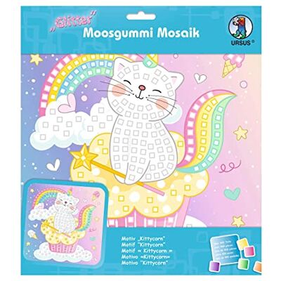 Ursus 8420018 Kittycorn knutselset met schuimrubber stickers, ca. 25 x 25 cm incl. houder Ursus 8420018 Kittycorn knutselset met schuimrubber stickers, ca. 25 x 25 cm incl. houder