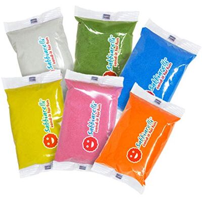 Sabbiarelli Maxi Refill Light 6 grote zakjes gekleurd zand, 350 g Marmerzand gecertificeerd per Sand Art, heldere kleuren, 100% Made in Italy, creatief Sabbiarelli Maxi Refill Light 6 grote zakjes gekleurd zand, 350 g Marmerzand gecertificeerd per Sand Art, heldere kleuren, 100% Made in Italy, creatief