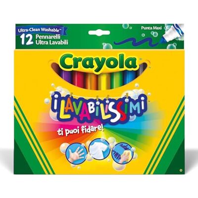 CRAYOLA 12 ultra wasbare viltstiften knutselen kleuren schrijfwaren tekenen vanaf 3 jaar teken- en schilderspel CRAYOLA 12 ultra wasbare viltstiften knutselen kleuren schrijfwaren tekenen vanaf 3 jaar teken- en schilderspel