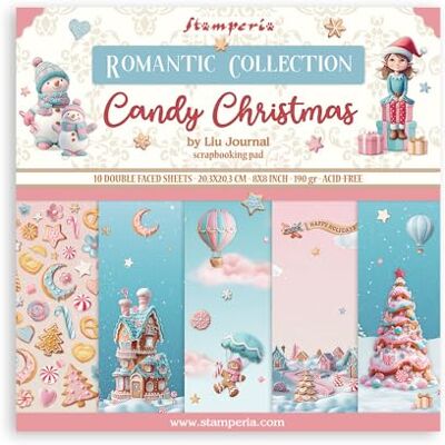 Stamperia Scrapbook Paper Pad voor Scrapbooking, Albums, Kaarten, Bullet Journalling and More, Acid Free, Dubbelzijdig, Perfect voor Hobbies, Crafts and Gifting (Candy Christmas) (20,3 x 20,3 cm) Stamperia Scrapbook Paper Pad voor Scrapbooking, Albums, Kaarten, Bullet Journalling and More, Acid Free, Dubbelzijdig, Perfect voor Hobbies, Crafts and Gifting (Candy Christmas) (20,3 x 20,3 cm)