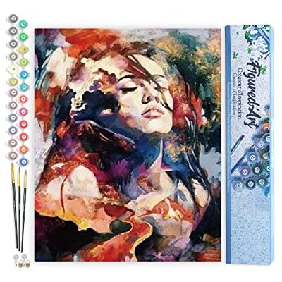 ART Schilderen op nummer voor volwassenen, dames, aquarel, handwerk, vrijetijdsset, doe-het-zelf, compleet kunstnummer, 40 x 50 cm, zonder houten frame ART Schilderen op nummer voor volwassenen, dames, aquarel, handwerk, vrijetijdsset, doe-het-zelf, compleet kunstnummer, 40 x 50 cm, zonder houten frame