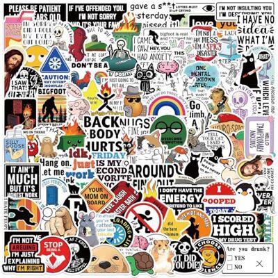 pclapora 200 stuks grappige meme-stickers, klassiek, waterdicht, creatieve stickers, grappige stickers voor volwassenen, voor doe-het-zelf, auto, laptop, fiets, skateboard pclapora 200 stuks grappige meme-stickers, klassiek, waterdicht, creatieve stickers, grappige stickers voor volwassenen, voor doe-het-zelf, auto, laptop, fiets, skateboard