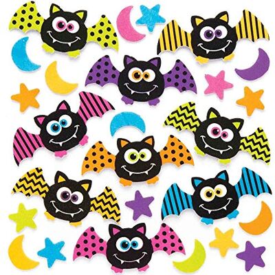 Baker Ross Vleermuis Schuim Stickers voor Kinderen 120-Stuk Set Baker Ross Vleermuis Schuim Stickers voor Kinderen 120-Stuk Set