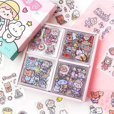 GIUSOBG Kawaii stickers, 100 stuks Kawaii Anime stickers, schattige meisjes, decoratieve scrapbooking-stickers, PET-mini-stickers voor kinderen, voor scrapbooking, kalenders, notitieboeken GIUSOBG Kawaii stickers, 100 stuks Kawaii Anime stickers, schattige meisjes, decoratieve scrapbooking-stickers, PET-mini-stickers voor kinderen, voor scrapbooking, kalenders, notitieboeken