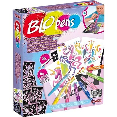 Lansay Blopens Fantastische paarden – tekenset eenhoorn – vanaf 5 jaar Blaaskleuring – 8 viltstiften, 6 herbruikbare sjablonen en 5 vellen – airbrush-effect zonder kwast – klaar voor gebruik Lansay Blopens Fantastische paarden – tekenset eenhoorn – vanaf 5 jaar Blaaskleuring – 8 viltstiften, 6 herbruikbare sjablonen en 5 vellen – airbrush-effect zonder kwast – klaar voor gebruik