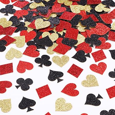 Sursurprise 200 stuks glitter casino confetti decoraties, poker tafel scatter voor Las Vegas Game Night Party Supplies Sursurprise 200 stuks glitter casino confetti decoraties, poker tafel scatter voor Las Vegas Game Night Party Supplies