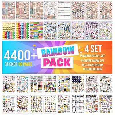 colortouch 4400 stuks stickers voor maandplanner, fotoalbum voor kalender, agenda, dagboek, notitieboek colortouch 4400 stuks stickers voor maandplanner, fotoalbum voor kalender, agenda, dagboek, notitieboek