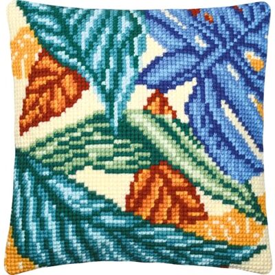 Vervaco Point De Croix Kit Coussin Complet Set FEUILLES DE JUNGLE Decoration Manuelle Broderie Kit Adulte Art Creatif Cadeau DIY 40 x 40 cm Cross Stitch Embroidery Vervaco Point De Croix Kit Coussin Complet Set FEUILLES DE JUNGLE Decoration Manuelle Broderie Kit Adulte Art Creatif Cadeau DIY 40 x 40 cm Cross Stitch Embroidery