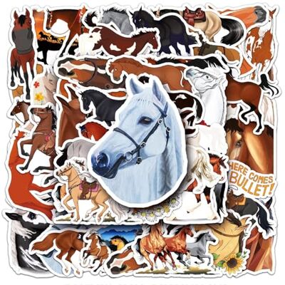 YSJCHEBS 100 stuks paardenstickers, cartoon- en creatieve stickers, waterdicht, decoratieve voegen en computers YSJCHEBS 100 stuks paardenstickers, cartoon- en creatieve stickers, waterdicht, decoratieve voegen en computers