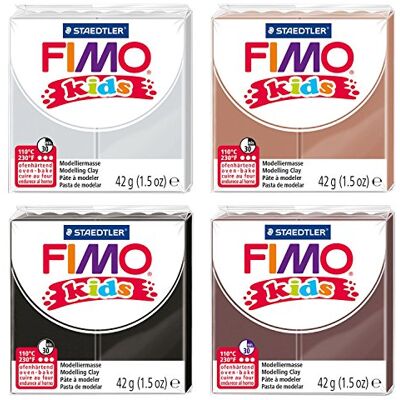 Staedtler 8030 AMZ 05 FIMO KIDS deegblokken, 42 g, 4 stuks Staedtler 8030 AMZ 05 FIMO KIDS deegblokken, 42 g, 4 stuks