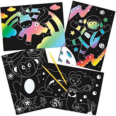 Baker Ross AX104 assortiment kras-illustraties – kindermotto-knutselwerk (10 stuks) Baker Ross AX104 assortiment kras-illustraties – kindermotto-knutselwerk (10 stuks)