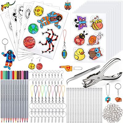 Frasheng 204-delige zachte kunststof, intrekbare bladset, magische set voor kinderen, inclusief A5, 10 kunststof, transparant, 5 pinnen met motief, perforator, potlood Frasheng 204-delige zachte kunststof, intrekbare bladset, magische set voor kinderen, inclusief A5, 10 kunststof, transparant, 5 pinnen met motief, perforator, potlood
