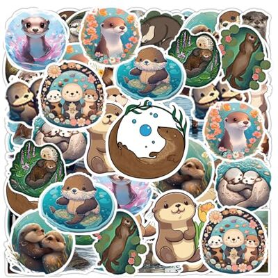 YSJCHEBS 100 cartoonotterstickers, grappige en schattige stickers, waterdichte stickers, kunnen worden gebruikt om waterflessen, telefoonhoesjes en notitieboeken te versieren YSJCHEBS 100 cartoonotterstickers, grappige en schattige stickers, waterdichte stickers, kunnen worden gebruikt om waterflessen, telefoonhoesjes en notitieboeken te versieren