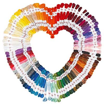 Ideen mit Herz 100 stuks 100% katoenen borduurgaren, elk 8 m, 6 draden, 100 kleuren, ideaal voor borduren, naaien, knutselen, haken, vriendschapsbanden, kruissteek borduurwerk Ideen mit Herz 100 stuks 100% katoenen borduurgaren, elk 8 m, 6 draden, 100 kleuren, ideaal voor borduren, naaien, knutselen, haken, vriendschapsbanden, kruissteek borduurwerk