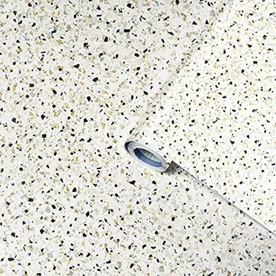 Venilia 56051 Greenline Terrazzo plakfolie, decoratiefolie, 100% gerecycled kunststof, 45 cm x 2 m, 95 µm, dikte 0,095 mm Venilia 56051 Greenline Terrazzo plakfolie, decoratiefolie, 100% gerecycled kunststof, 45 cm x 2 m, 95 µm, dikte 0,095 mm