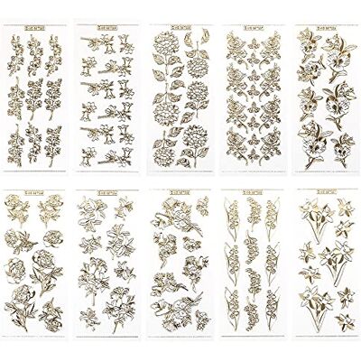Ideen mit Herz 10 vellen gegraveerde stickers, transparant en goud, 10 x 23 cm, gouden stickers voor knutselen en decoratie, verjaardag, Kerstmis, pensioen en meer (bloemenparadijs) Ideen mit Herz 10 vellen gegraveerde stickers, transparant en goud, 10 x 23 cm, gouden stickers voor knutselen en decoratie, verjaardag, Kerstmis, pensioen en meer (bloemenparadijs)