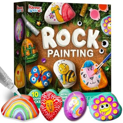 JOYIN 12 schildersets voor kinderen, knutselset met 18 kleuren (standaard en metaalverf, stickers, glitterlijm), kunstbenodigdheden voor kinderen, familieactiviteit JOYIN 12 schildersets voor kinderen, knutselset met 18 kleuren (standaard en metaalverf, stickers, glitterlijm), kunstbenodigdheden voor kinderen, familieactiviteit