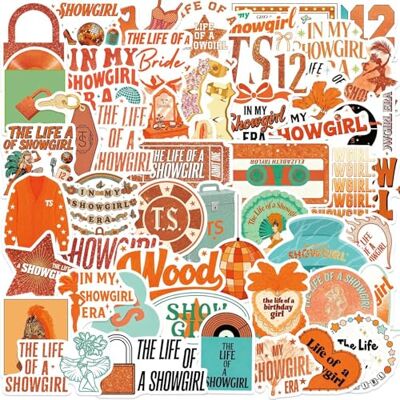 AOMZKOL 50 stuks waterdichte vinylstickers voor flessen, laptop, feestdecoratie, showgirl-stijl AOMZKOL 50 stuks waterdichte vinylstickers voor flessen, laptop, feestdecoratie, showgirl-stijl