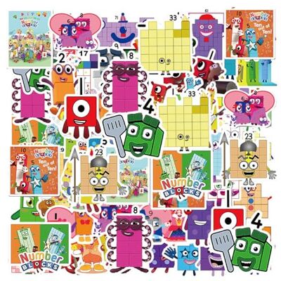 CHROMACRAFT Set van 104 stickers met digitale blokken, creatieve cartoondecoratie, decoratieve stickers voor doe-het-zelf bagagebekers, interessante stickers CHROMACRAFT Set van 104 stickers met digitale blokken, creatieve cartoondecoratie, decoratieve stickers voor doe-het-zelf bagagebekers, interessante stickers