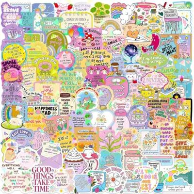 AOMZKOL 100 stuks therapeutische vinylstickers voor geestelijke gezondheid AOMZKOL 100 stuks therapeutische vinylstickers voor geestelijke gezondheid