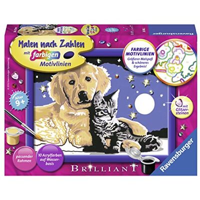 Ravensburger Schilderen op nummer 28016 – grappige sterrenhemel – kinderen vanaf 9 jaar: met glitterstenen om te versieren! Ravensburger Schilderen op nummer 28016 – grappige sterrenhemel – kinderen vanaf 9 jaar: met glitterstenen om te versieren!