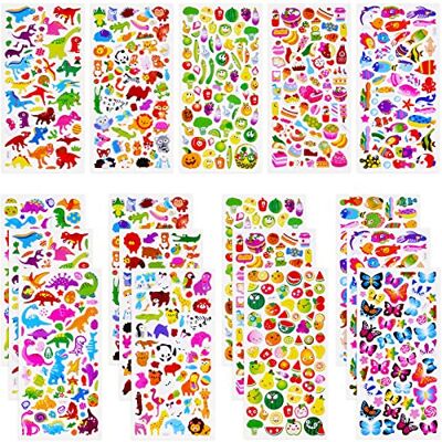 Vicloon Kinderstickers: 600 3D, Puffy Scrapbook-stickers, dinosaurus, vissen, vlinders, beer, panda's Vicloon Kinderstickers: 600 3D, Puffy Scrapbook-stickers, dinosaurus, vissen, vlinders, beer, panda's