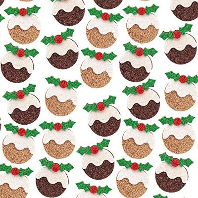 Baker Ross Glitter Kerstmis Pudding Stickers 100-Stuk Set, 35 mm Grootte Baker Ross Glitter Kerstmis Pudding Stickers 100-Stuk Set, 35 mm Grootte
