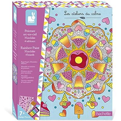 Janod Regenboogschilderset Mandala – Les Ateliers du Calme – creatieve vrijetijdsset voor kinderen – 4 schilderijen om te maken – fijne motoriek en concentratie – vanaf 7 jaar, J07992 Janod Regenboogschilderset Mandala – Les Ateliers du Calme – creatieve vrijetijdsset voor kinderen – 4 schilderijen om te maken – fijne motoriek en concentratie – vanaf 7 jaar, J07992