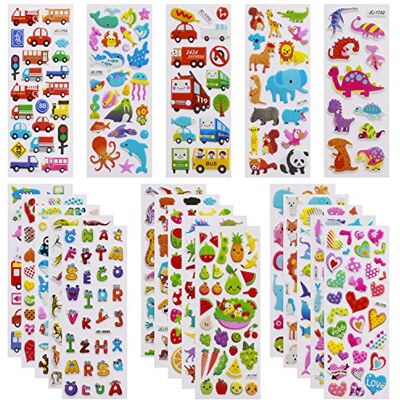 Meafeng 3D-Stickers voor Peuters Kinderen, 550+ Kleurrijke 3D-Stickers voor Jongens, Meisjes, Plakboeken, 3D-Stickers Bevatten Mooie en Interessante Patronen Zoals Fruit, Dieren, Vliegtuigen, Auto's, Dinosaurussen en meer (24 Vellen) Meafeng 3D-Stickers voor Peuters Kinderen, 550+ Kleurrijke 3D-Stickers voor Jongens, Meisjes, Plakboeken, 3D-Stickers Bevatten Mooie en Interessante Patronen Zoals Fruit, Dieren, Vliegtuigen, Auto's, Dinosaurussen en meer (24 Vellen)