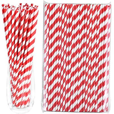 Generic 100 stuks rode en witte wegwerprietjes van papier, extra lang, 26 x 0,6 cm, om te drinken en te knutselen Generic 100 stuks rode en witte wegwerprietjes van papier, extra lang, 26 x 0,6 cm, om te drinken en te knutselen