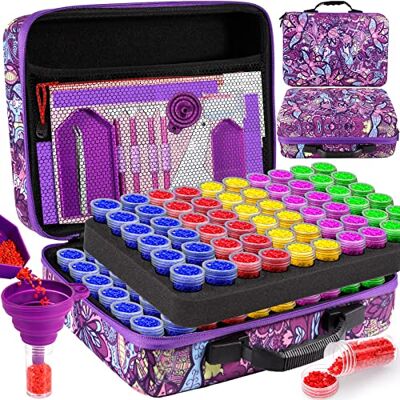 Frasheng Diamond Painting Accessoires Opbergdoos, 5D Diamond Painting Accessoiredozen, 120 vakken, Opbergdozen voor Diamantschilderij, Diamant Borduurwerk, Doos, voor DIY Craft Frasheng Diamond Painting Accessoires Opbergdoos, 5D Diamond Painting Accessoiredozen, 120 vakken, Opbergdozen voor Diamantschilderij, Diamant Borduurwerk, Doos, voor DIY Craft