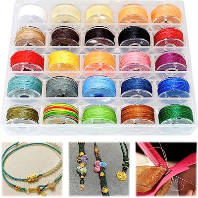 TARKDAK 25 rollen gewaxt katoenen koord, 0,55 mm, macramégaren, Braziliaanse armband voor armbanden, knutselen, leer, naaien, productie, 10 m / kleur TARKDAK 25 rollen gewaxt katoenen koord, 0,55 mm, macramégaren, Braziliaanse armband voor armbanden, knutselen, leer, naaien, productie, 10 m / kleur
