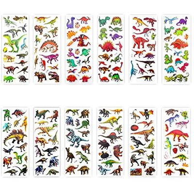 SAVITA Dinosaurus 3D-stickers voor kinderen (300 stuks en meer), stickers, 24 vellen stickers voor beloning, plakboek, verjaardagsfeest, dinosaurus-thema SAVITA Dinosaurus 3D-stickers voor kinderen (300 stuks en meer), stickers, 24 vellen stickers voor beloning, plakboek, verjaardagsfeest, dinosaurus-thema