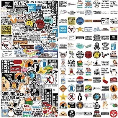 Vmoomax Set van 100 grappige stickers voor volwassenen, waterdichte vinylstickers, grappige memes, graffiti anime stickers voor laptop, scrapbooking, helm, koffer, fiets, skateboard Vmoomax Set van 100 grappige stickers voor volwassenen, waterdichte vinylstickers, grappige memes, graffiti anime stickers voor laptop, scrapbooking, helm, koffer, fiets, skateboard