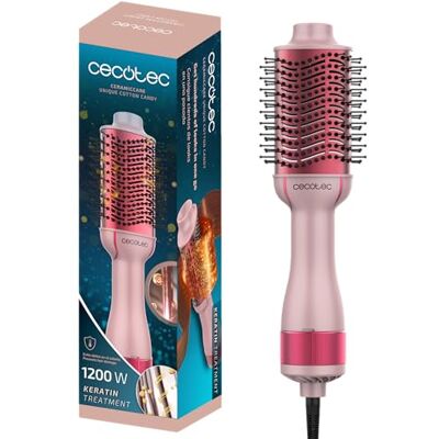 Cecotec Brosse Soufflante Volumisante CeramicCare Unique Cotton Candy. 1200W, Revêtement Céramique avec Kératine et Huile d’Argan, 3 Modes, Embout Froid, Système de Protection Cecotec Brosse Soufflante Volumisante CeramicCare Unique Cotton Candy. 1200W, Revêtement Céramique avec Kératine et Huile d’Argan, 3 Modes, Embout Froid, Système de Protection
