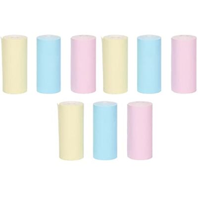Mrisata Gekleurd thermisch papier voor thermische printers, mini-rol, printpapier en bedrukbare stickers, compatibel met draagbare mini-printers, 57 x 25 mm, 9 rollen Mrisata Gekleurd thermisch papier voor thermische printers, mini-rol, printpapier en bedrukbare stickers, compatibel met draagbare mini-printers, 57 x 25 mm, 9 rollen