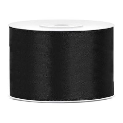 PartyDeco Satijnen lint zwart 50 mm x 25 m PartyDeco Satijnen lint zwart 50 mm x 25 m